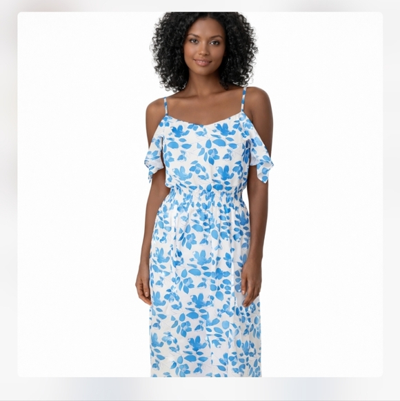 Bbonlinedress Dresses & Skirts - Bbonlineddress Blue Floral Maxi/sun Dress